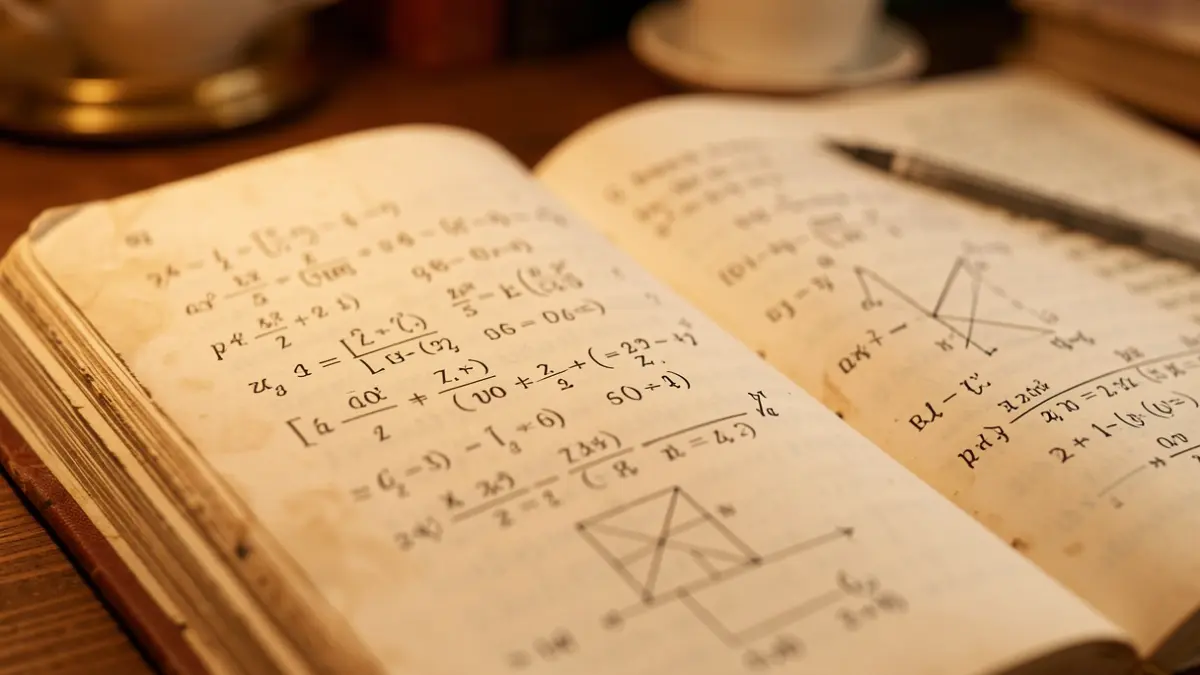 Primera página de un libro de texto de matemáticas con fórmulas complejas y diagramas.