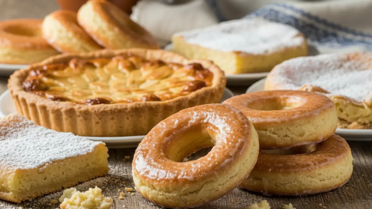 Imaxe xenérica de melindres e repostería tradicional galega.