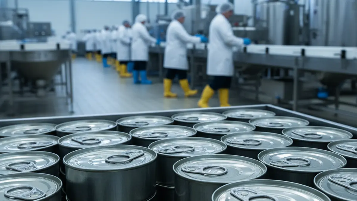 Imaxe xenérica de latas de conserva, representando a industria alimentaria.