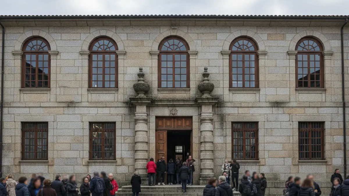 Fachada de un colegio en Galicia.