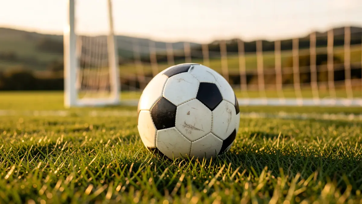Imaxe xenérica dun balón de fútbol sobre herba