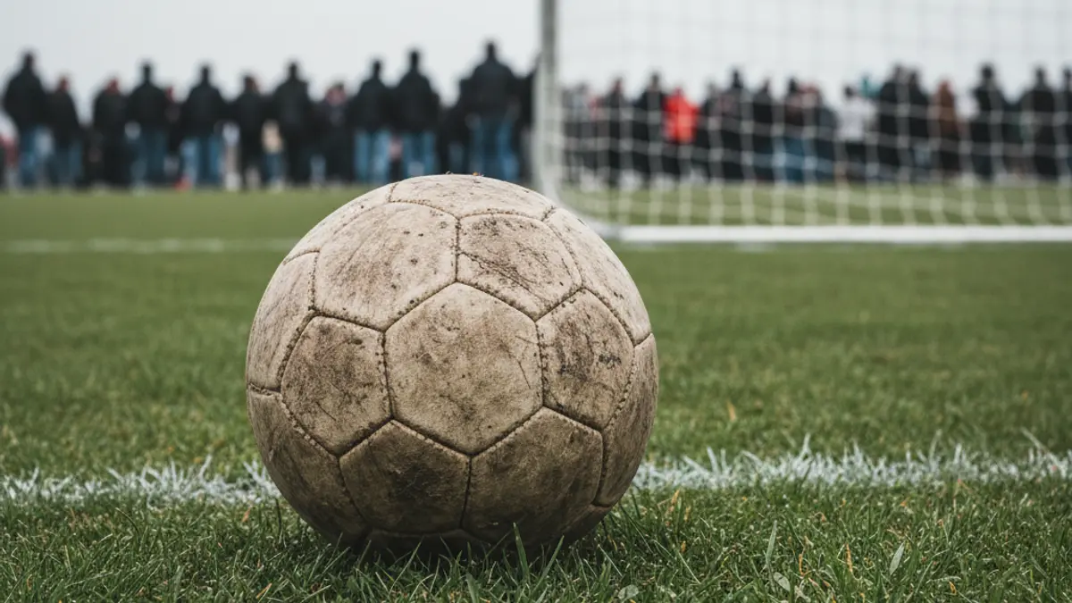 Imaxe xenérica dun balón de fútbol nun campo de herba.