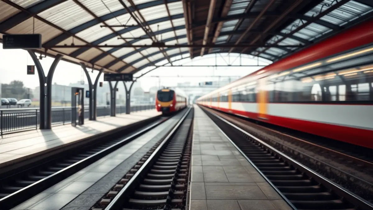 Imaxe xenérica dunha estación de tren moderna.