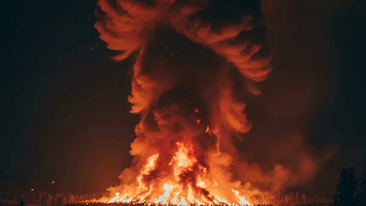 Imaxe xenérica dun incendio forestal de grandes dimensións.