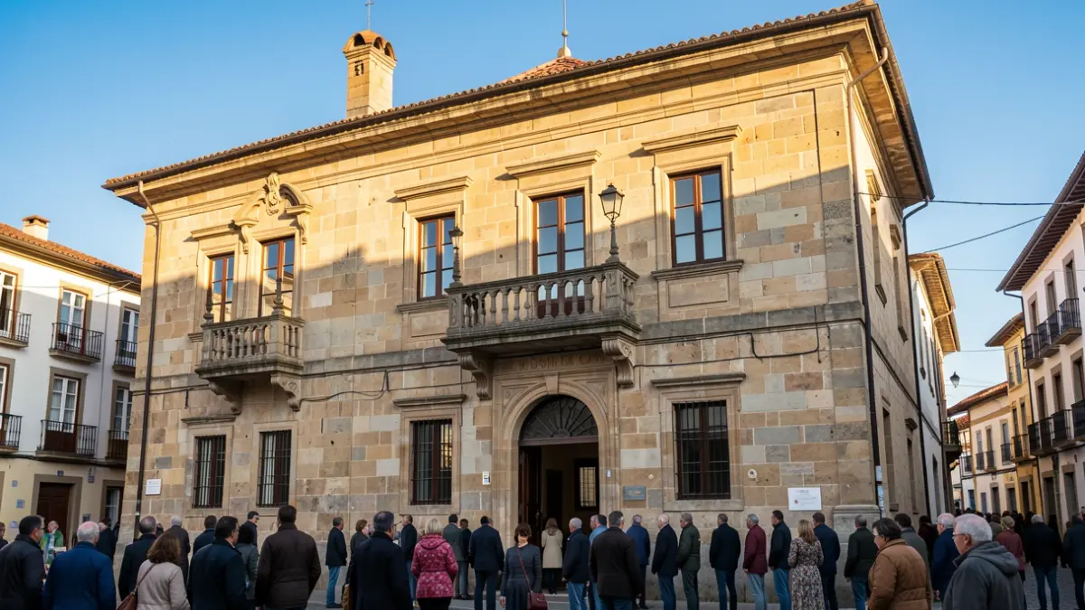 Fachada del Ayuntamiento de Lugo en una tarde soleada.