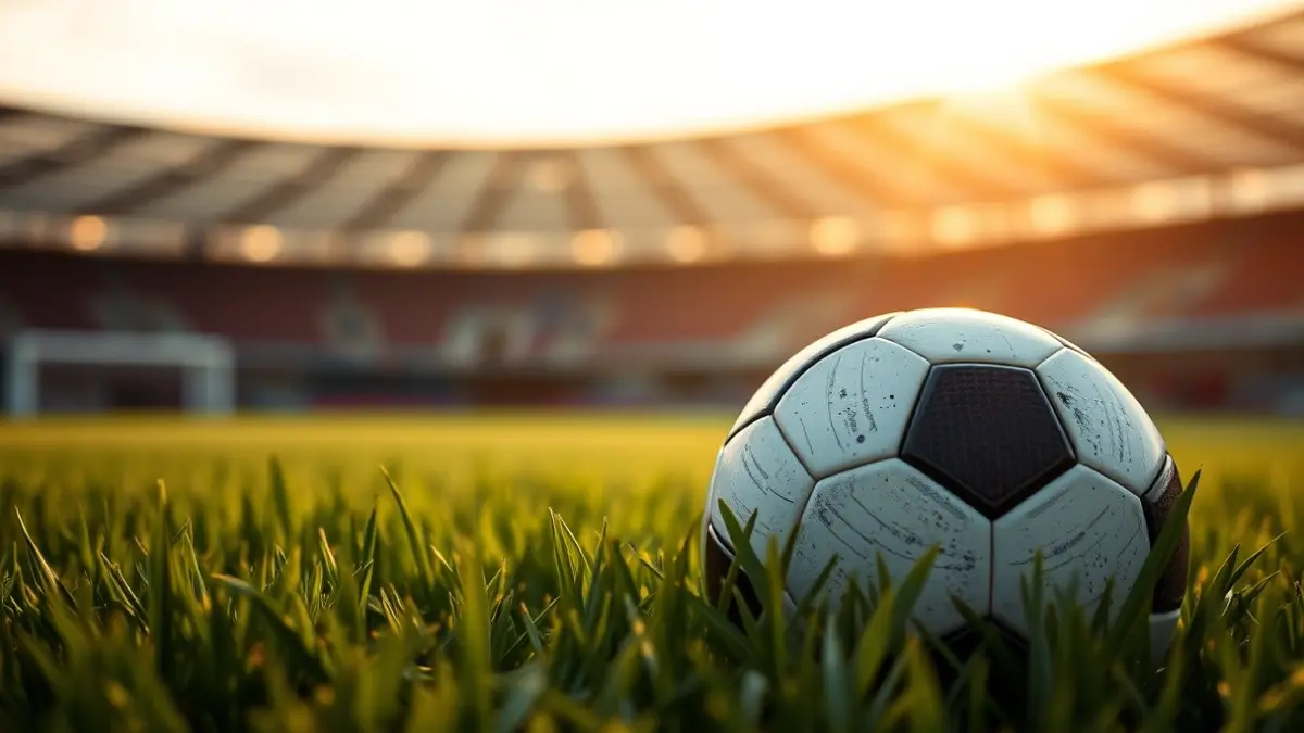 Imaxe xenérica dun balón de fútbol sobre herba.