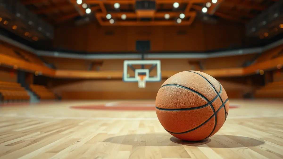 Imagen genérica de un balón de baloncesto en una cancha.