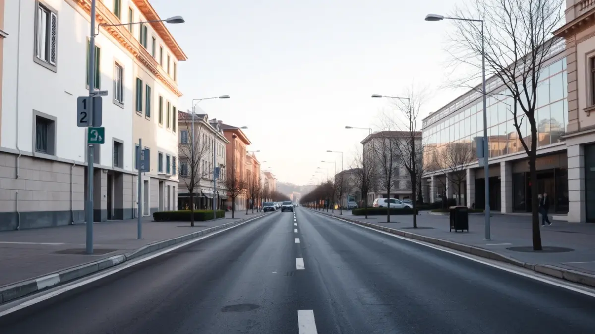 Imagen genérica de una calle recién pavimentada en una ciudad gallega.