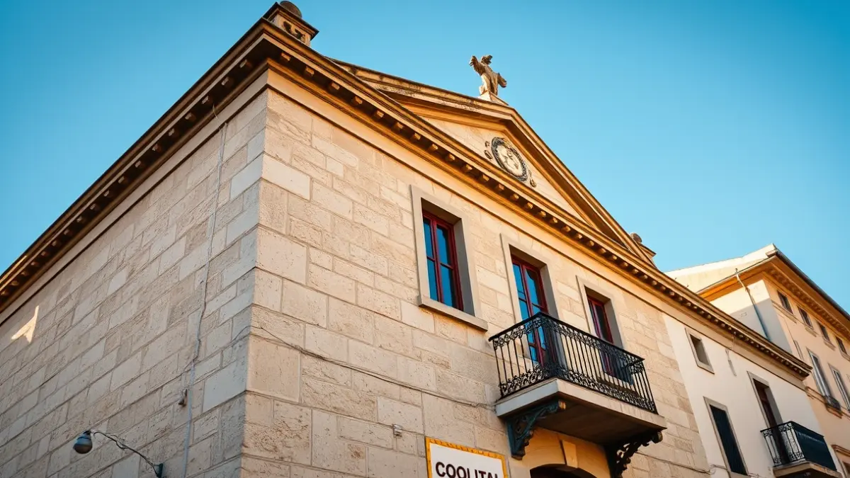 Fachada do concello de Outeiro de Rei