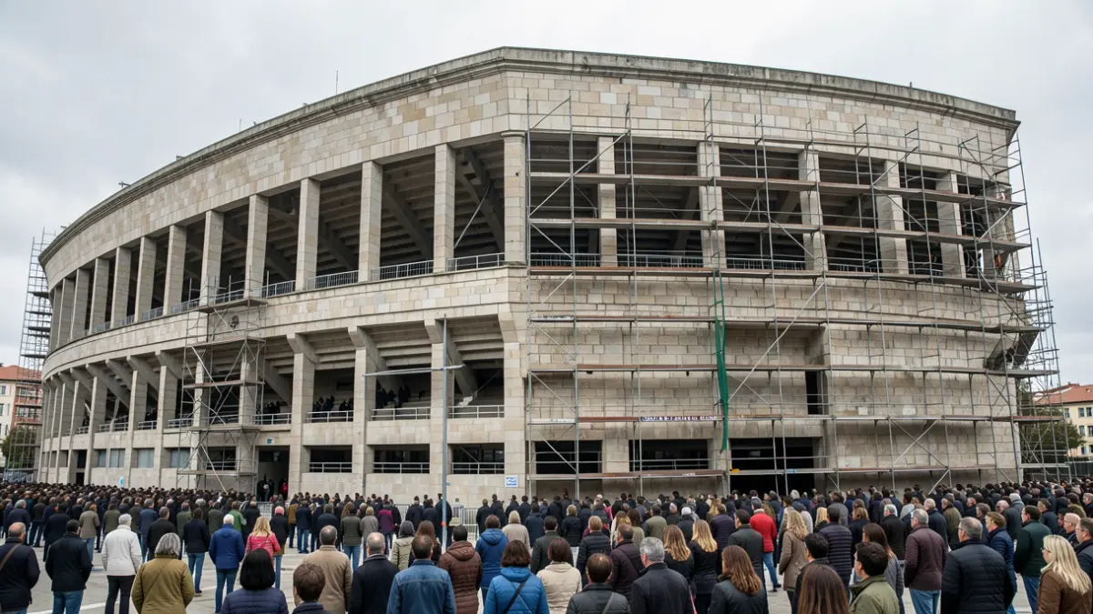 Imagen genérica de obras en el estadio de Balaídos en Vigo.
