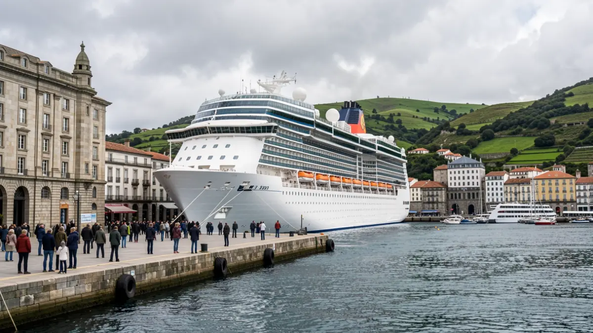Imagen genérica de un crucero atracado en un puerto gallego.