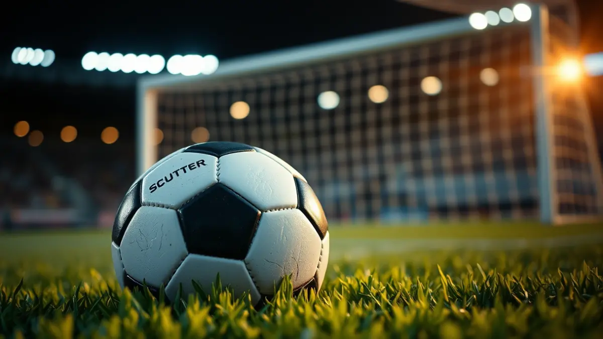 Imaxe xenérica dun balón de fútbol sobre a herba dun campo.