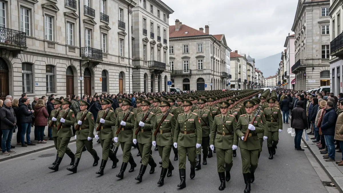 Imagen genérica de un desfile militar en Galicia.