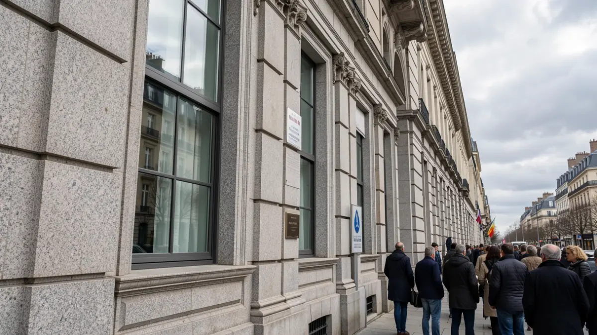 Imaxe xenérica dun edificio gobernamental galego con detalles de granito.
