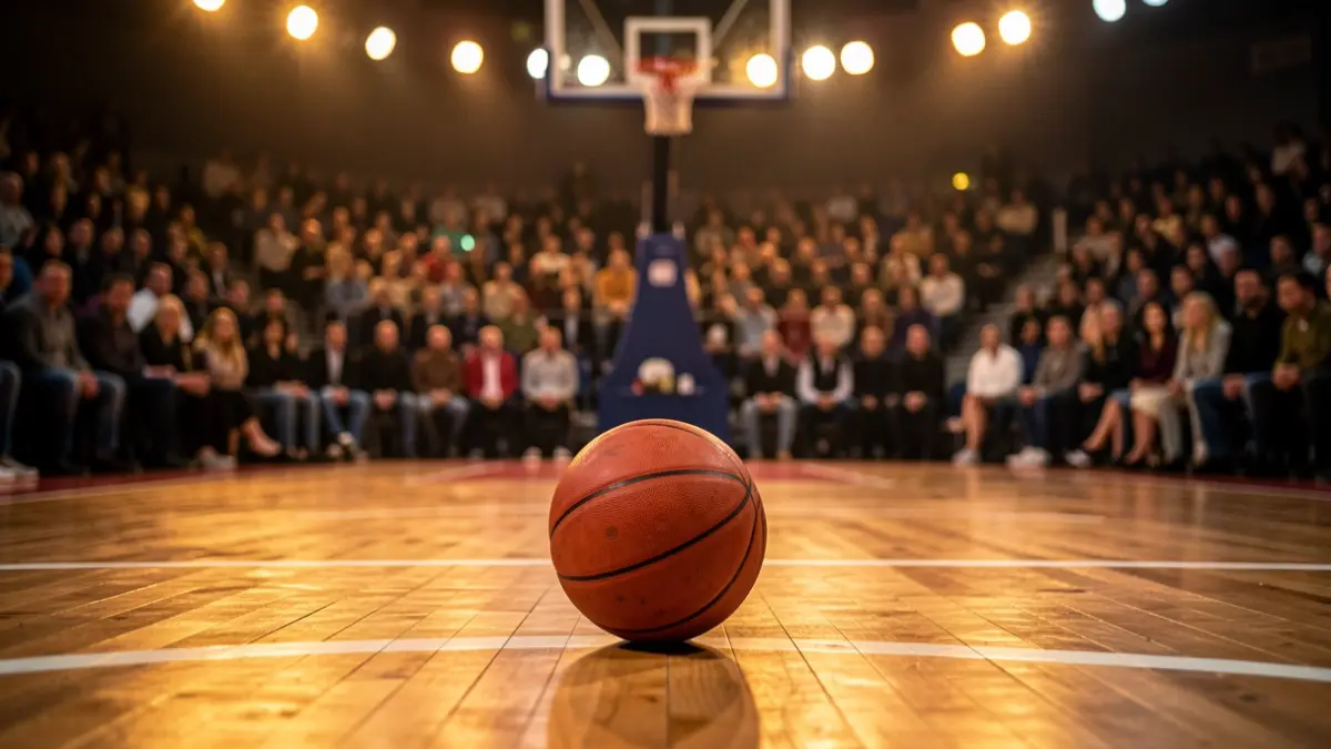 Imagen genérica de una cancha de baloncesto con balón.