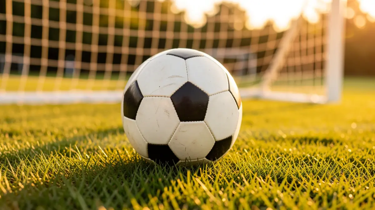 Imaxe xenérica de un balón de fútbol sobre o céspede.