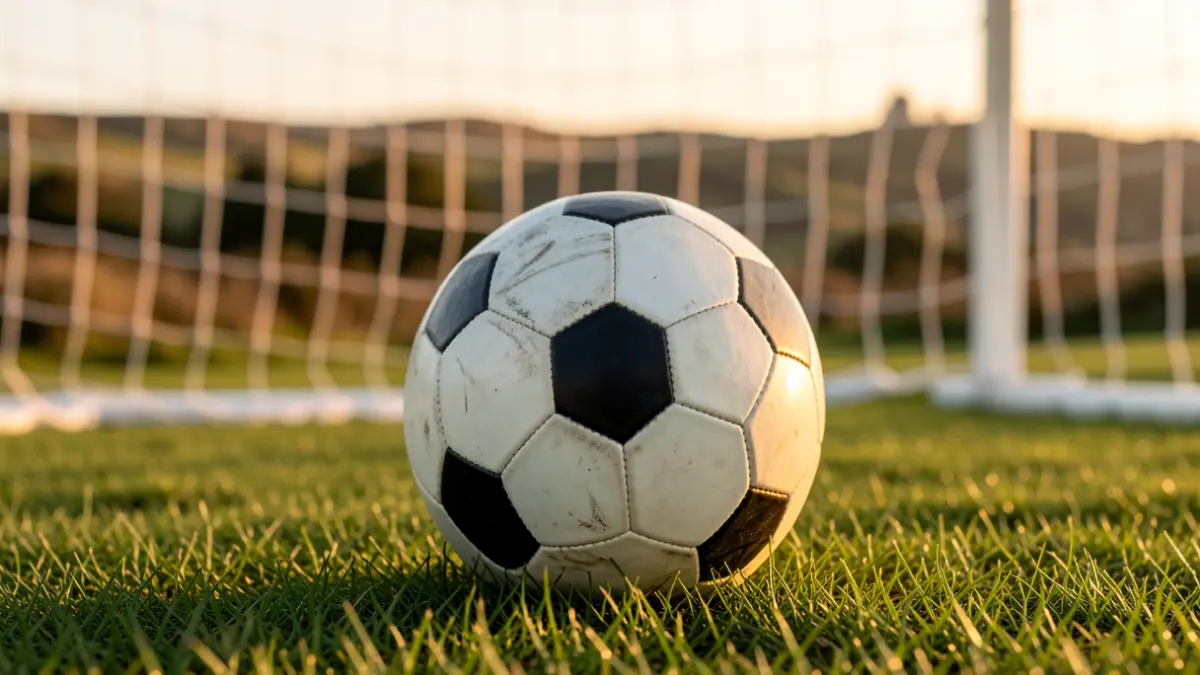 Imaxe xenérica dun balón de fútbol nun campo.