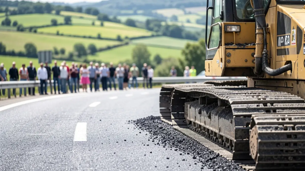Imagen genérica de obras de rehabilitación en una autovía.