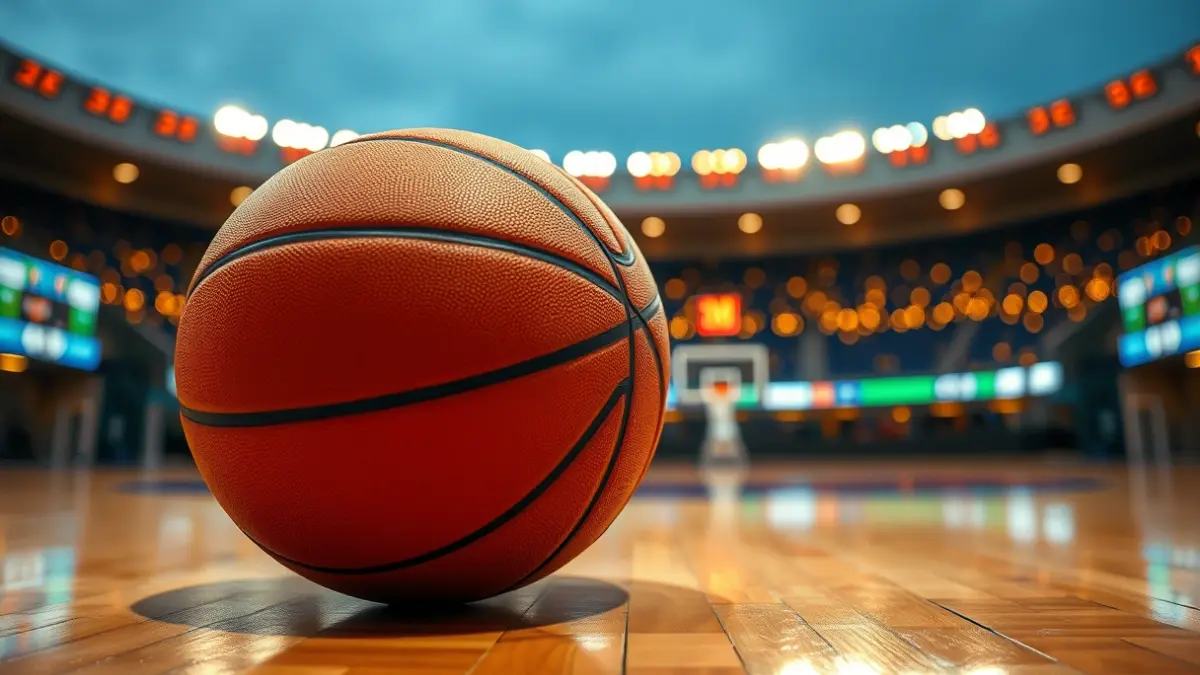 Imagen genérica de un balón de baloncesto en una cancha.