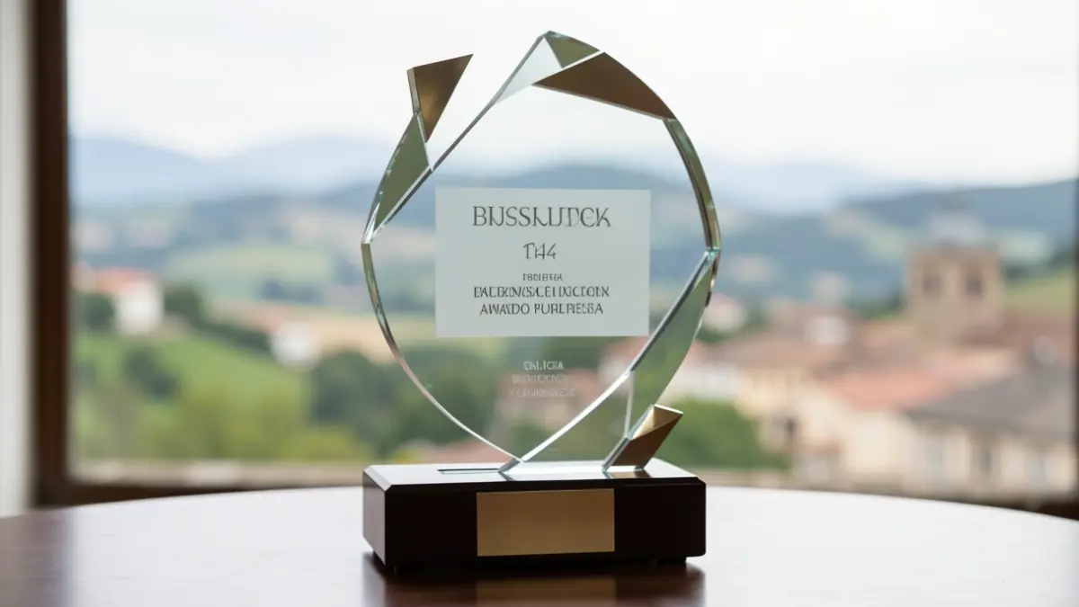 Imaxe xenérica dun trofeo de premio empresarial.