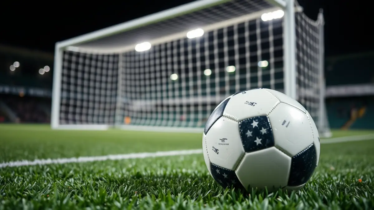 Imaxe xenérica dun balón de fútbol sala sobre o céspede artificial dunha pista.