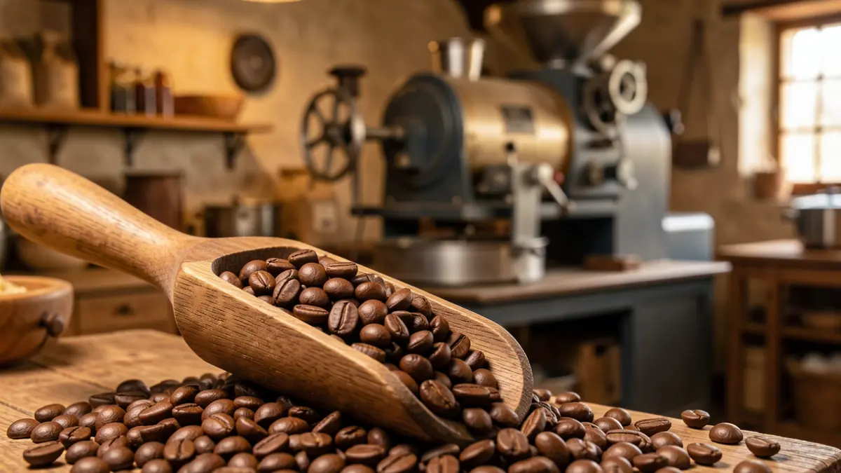 Imagen genérica de granos de café de especialidad en un taller de tueste.