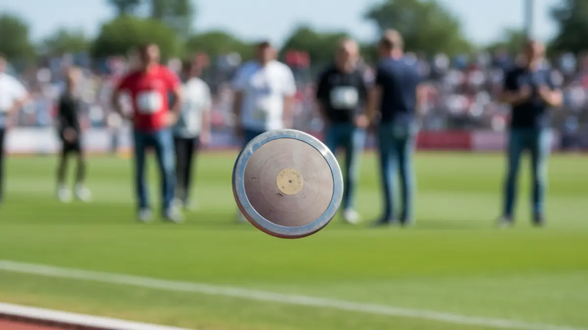 Imagen genérica de un disco de atletismo en pleno lanzamiento.