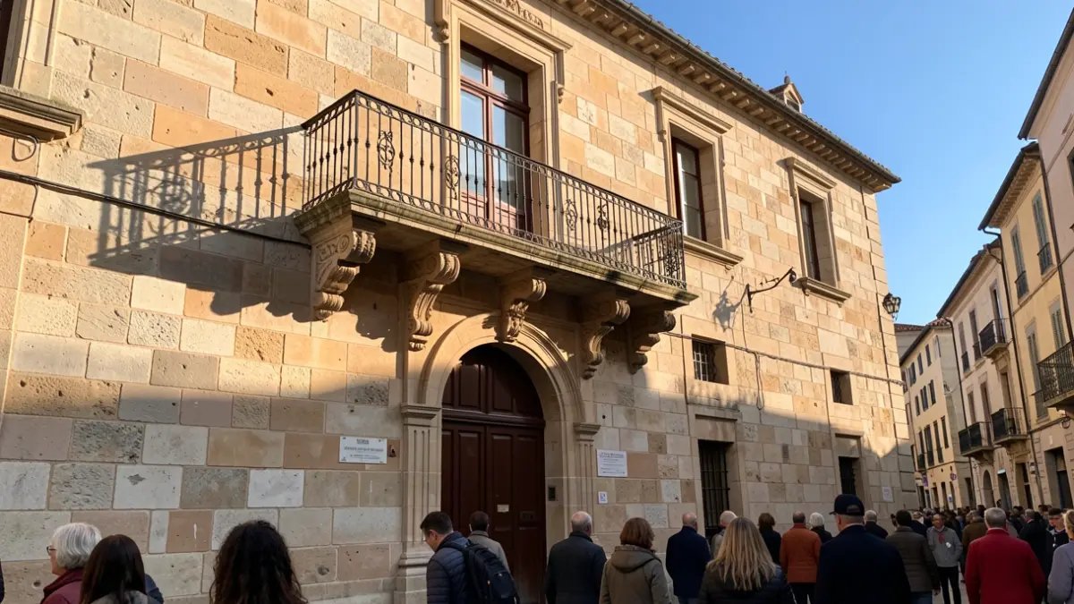 Fachada del ayuntamiento de Sada en un día soleado.