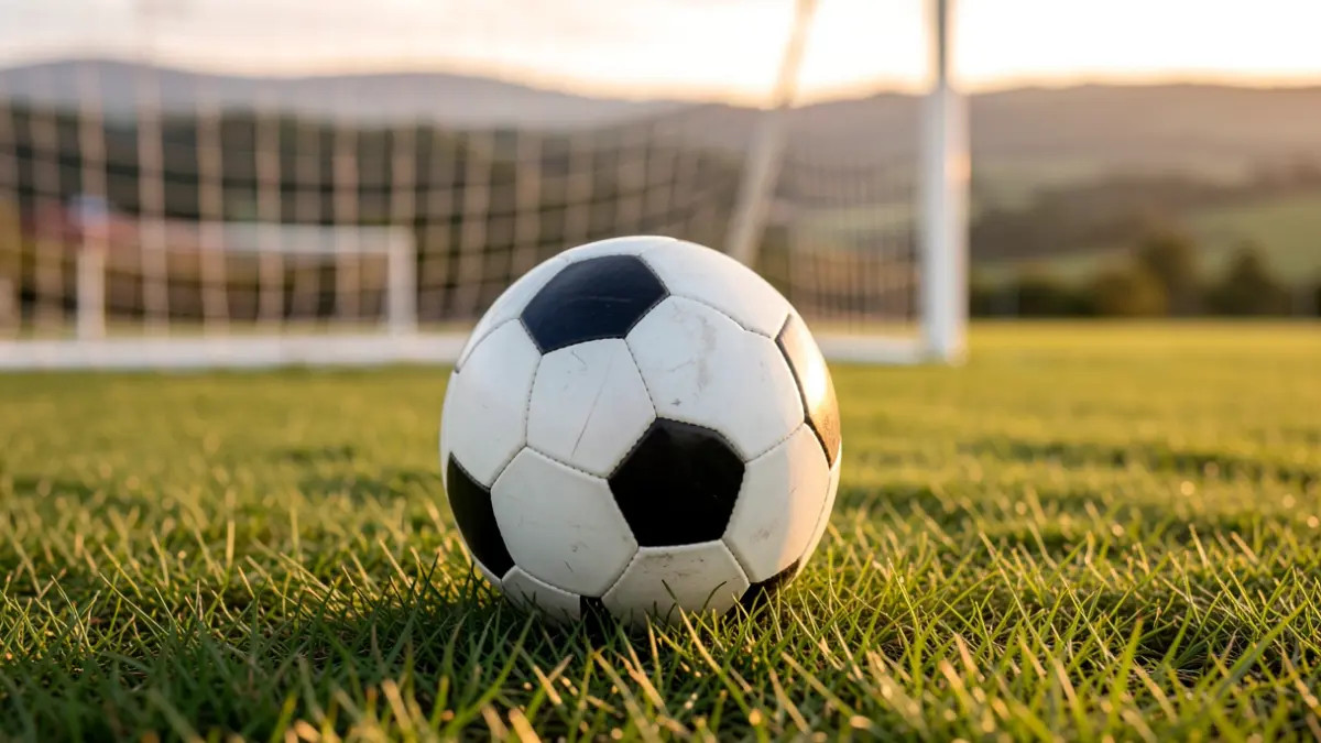 Imaxe xenérica dun balón de fútbol sobre herba