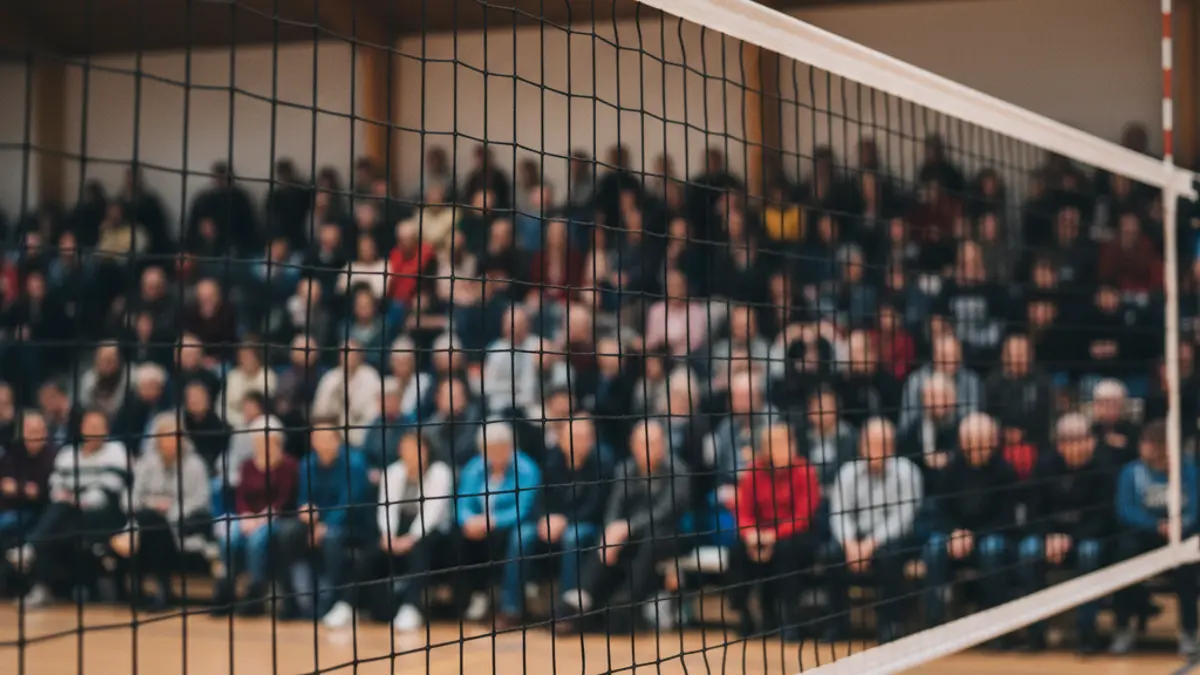 Imagen genérica de una red de voleibol en un pabellón.