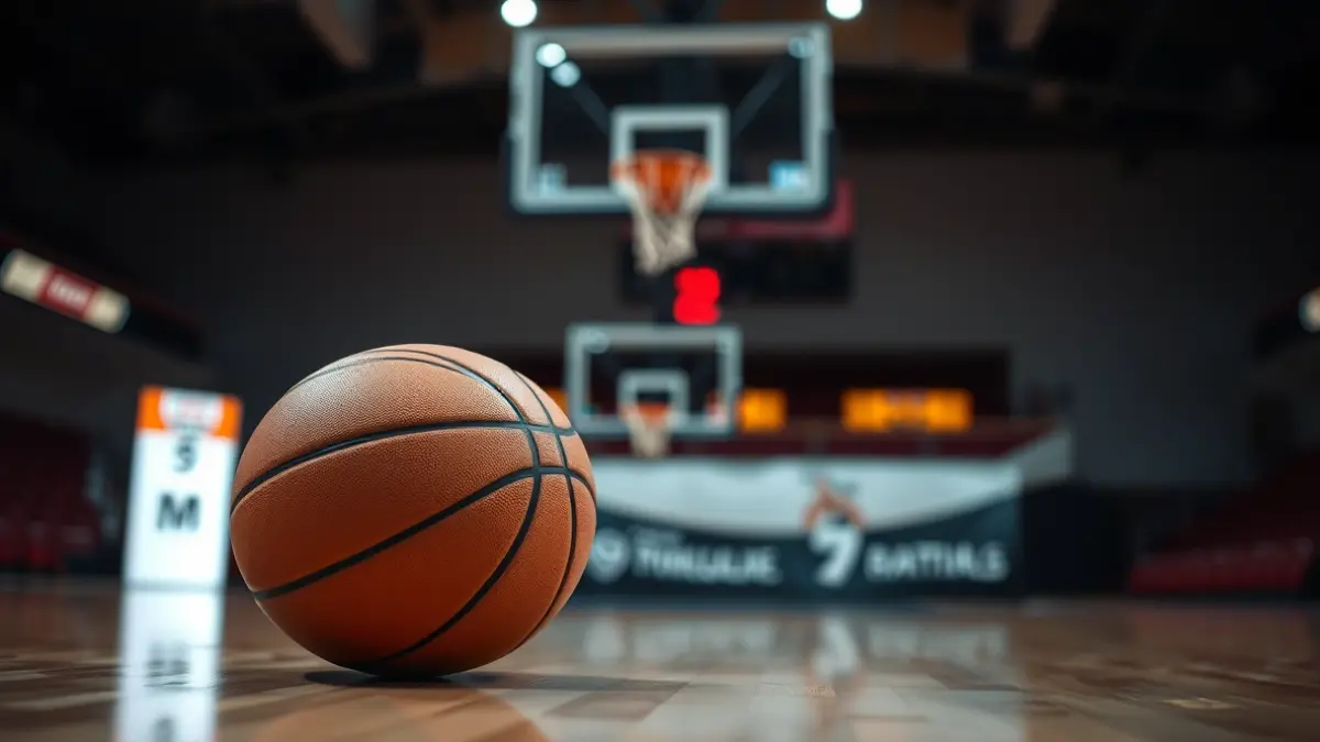 Imagen genérica de un balón de baloncesto en una cancha.