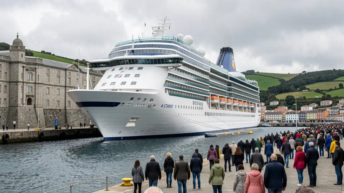 Imagen genérica de un crucero atracado en el puerto de A Coruña.