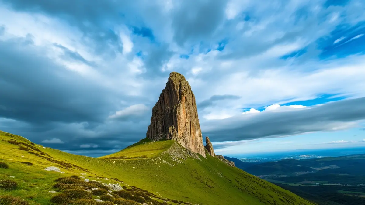Imaxe da Pena Corneira, o monumento natural máis grande de Galicia.