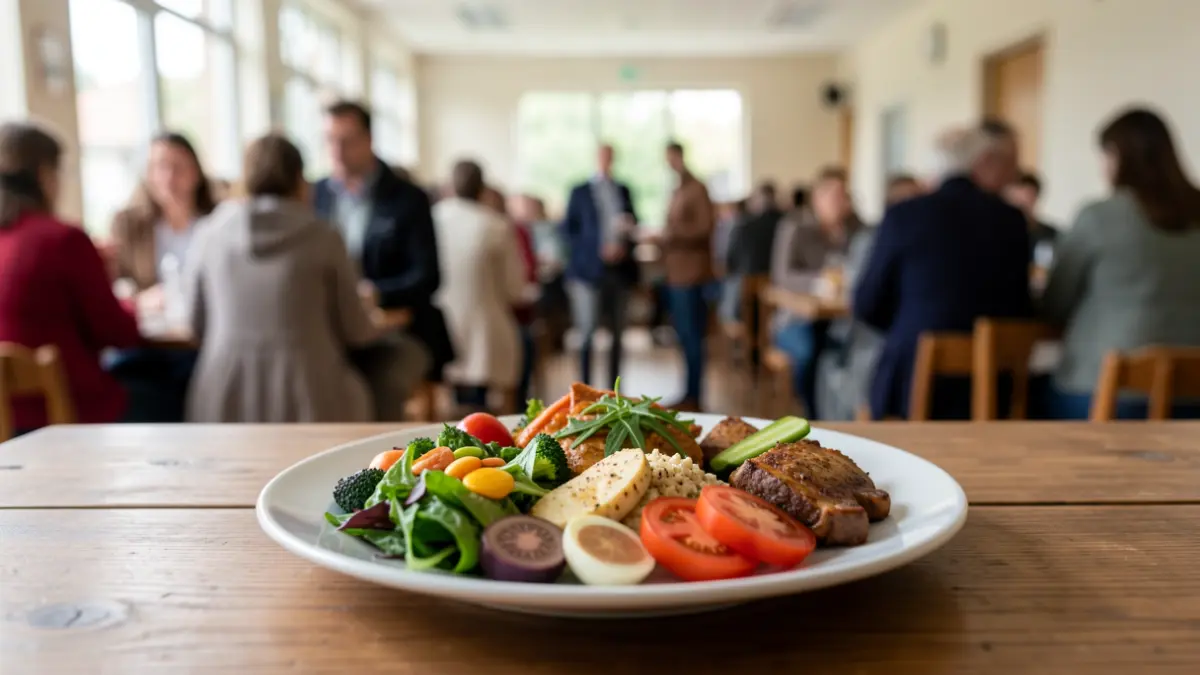 Imaxe xenérica de alimentación saudable nunha mesa.