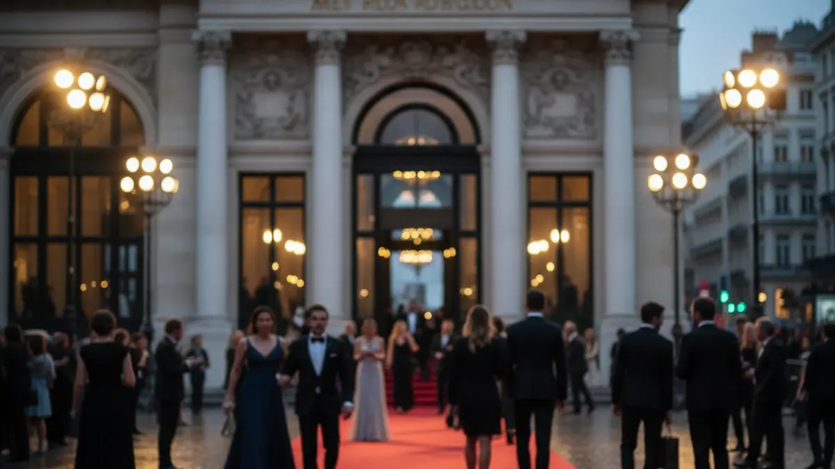 Imaxe xenérica dunha alfombra vermella nun evento de gala, con focos e ambiente sofisticado.