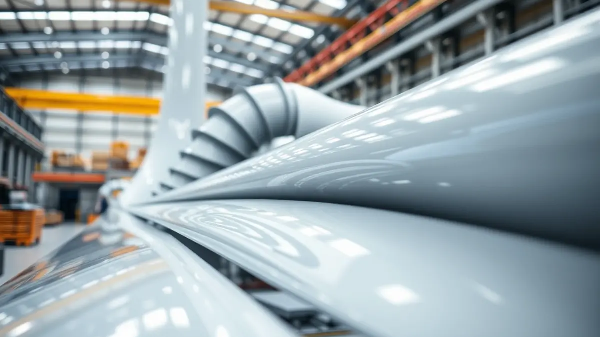 Imagen genérica de la fabricación de componentes para energía eólica marina.