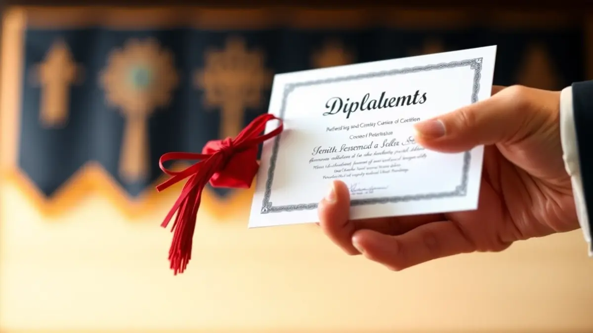 Imaxe xenérica dunha man sostendo un diploma, simbolizando un recoñecemento académico.