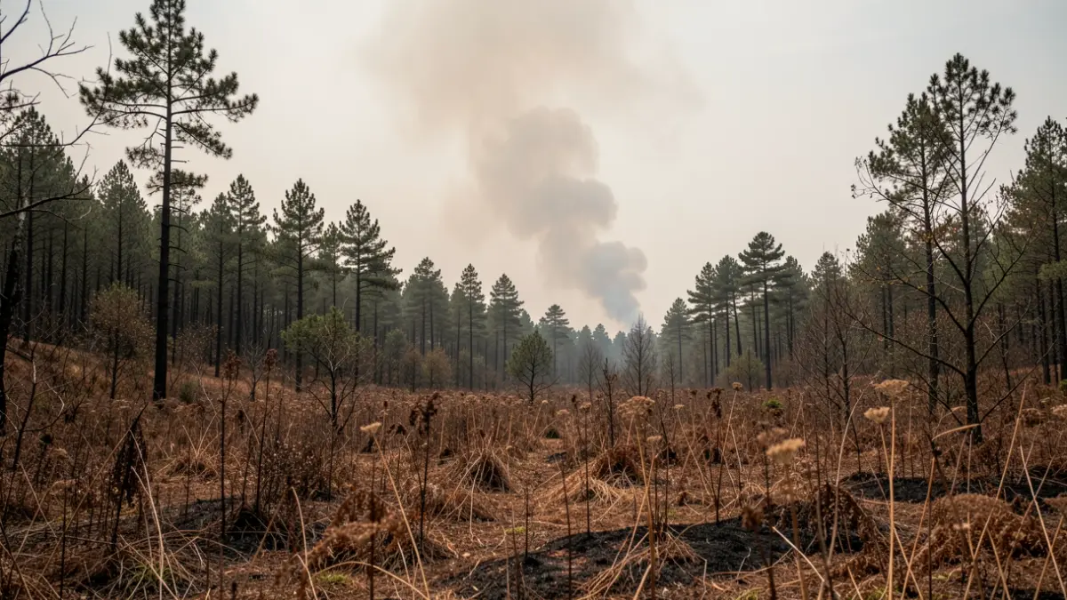 Imagen genérica de humo en un bosque gallego.