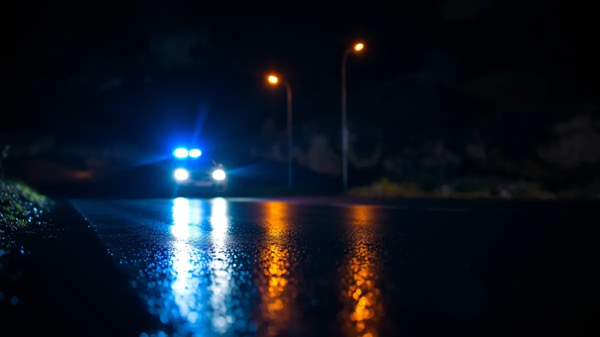 Imaxe xenérica de luces de emerxencia nunha zona rochosa de Galicia.