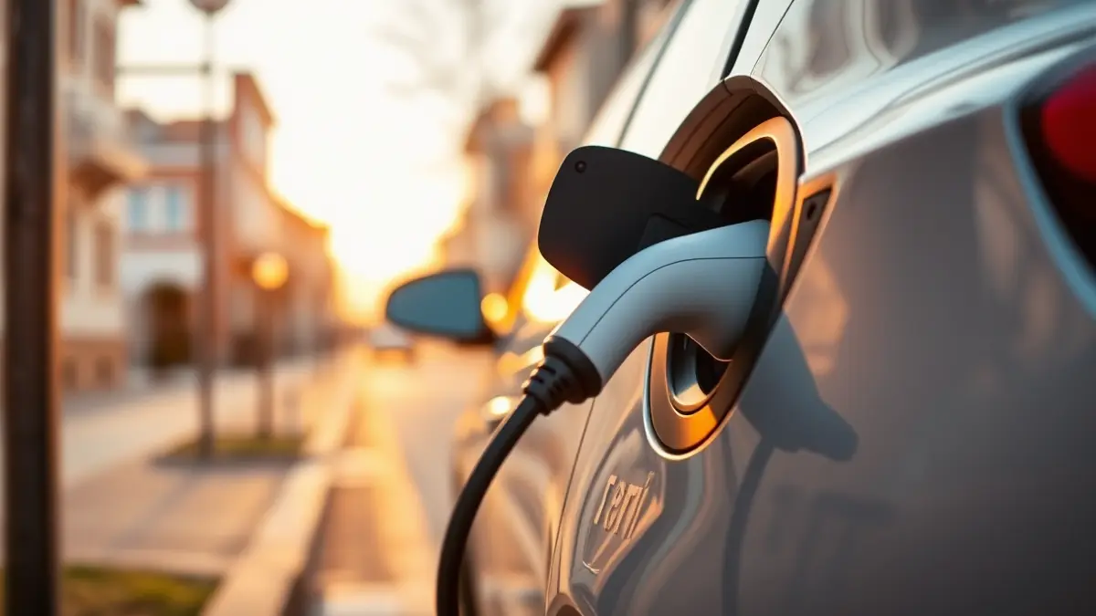 Imagen genérica de un taxi eléctrico cargando en una estación.
