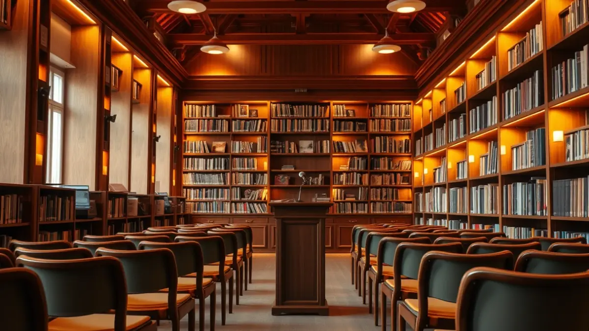 Imagen genérica de una sala de lectura o biblioteca, con estantes llenos de libros y un ambiente acogedor.