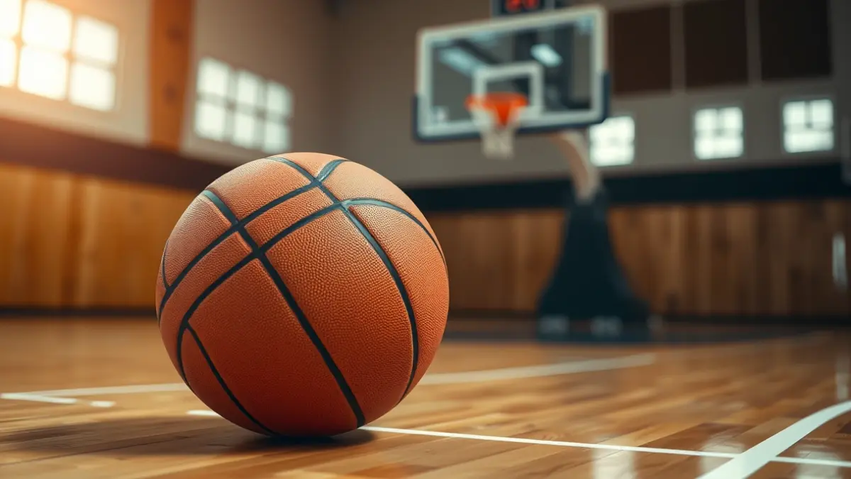 Imagen genérica de un balón de baloncesto en una cancha.