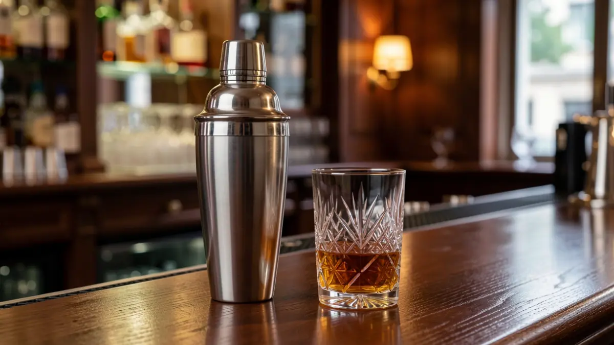 Imagen de una coctelería de autor con iluminación tenue y elegante.