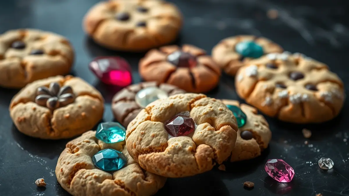 Imagen genérica de galletas artesanales dispuestas como joyas.