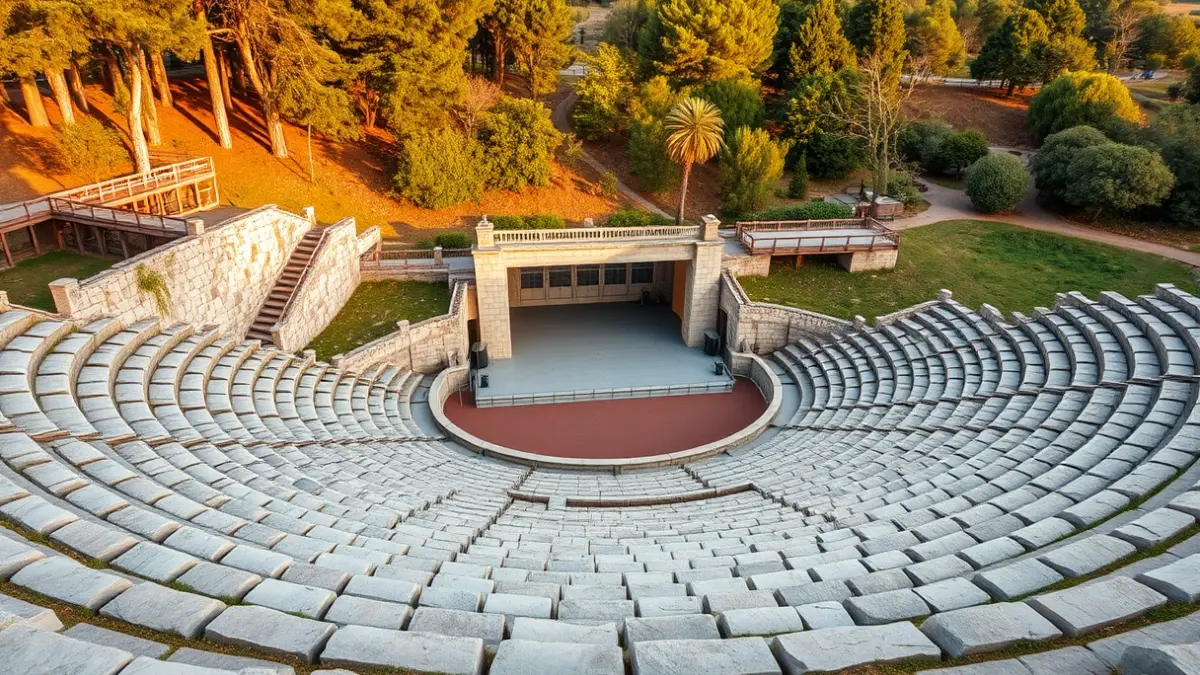 Imagen del Auditorio de Castrelos en Vigo, vacío antes de un concierto.