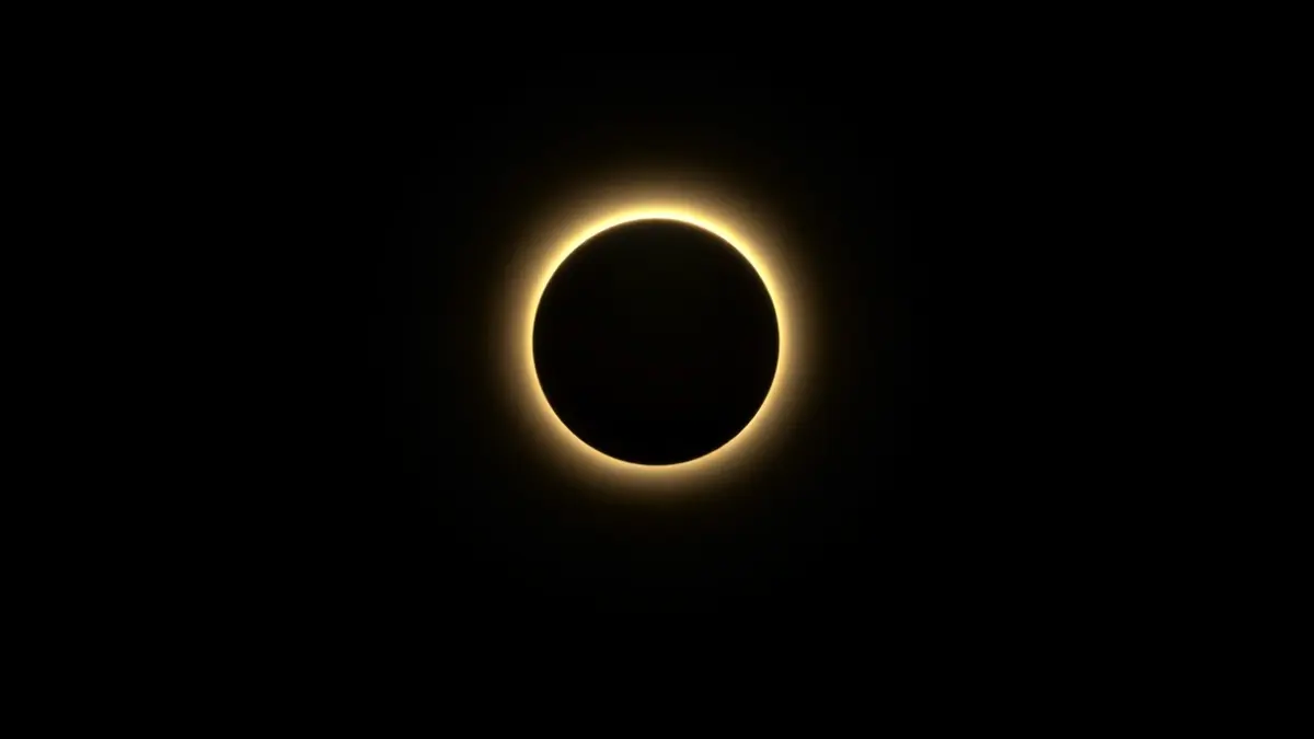 Imagen genérica de un eclipse solar, mostrando el sol parcialmente cubierto por la luna.