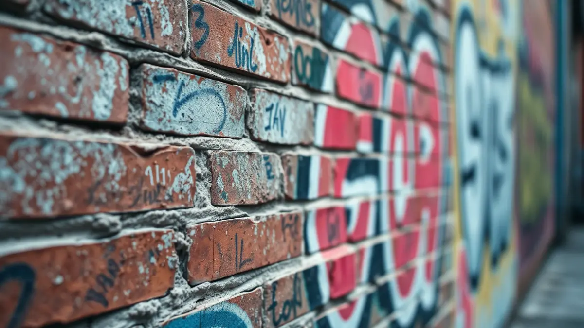 Imagen genérica de arte urbano en una pared de ladrillo.