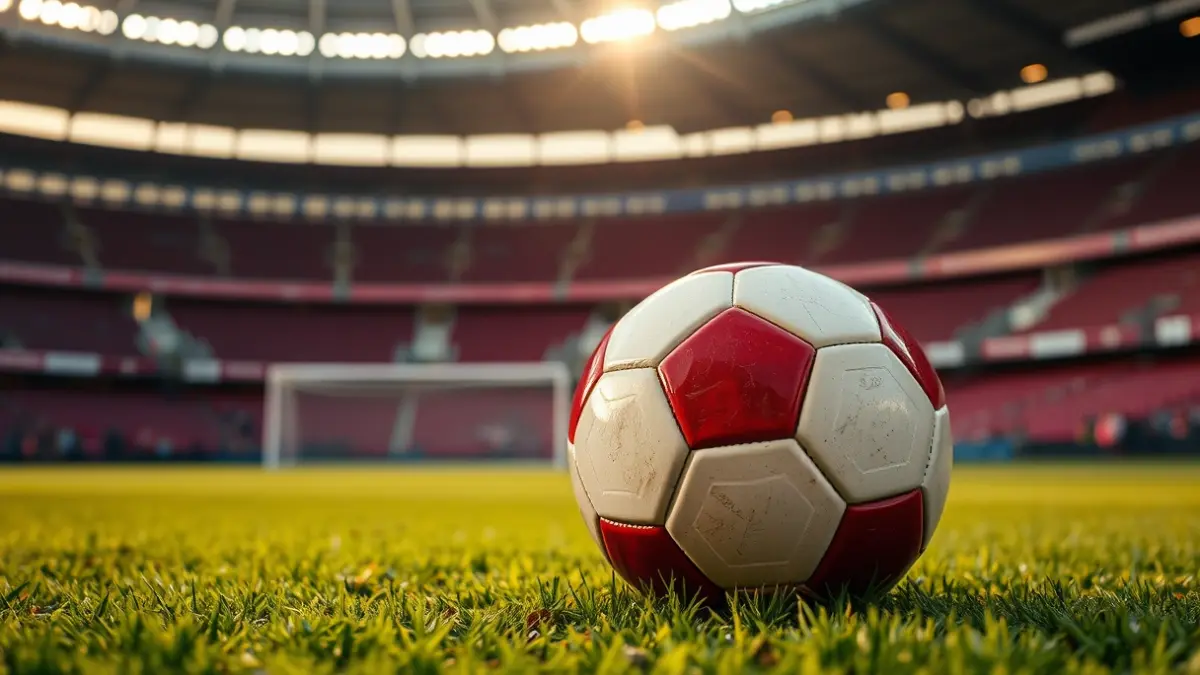 Imagen genérica de un balón de fútbol sobre el césped de un estadio.
