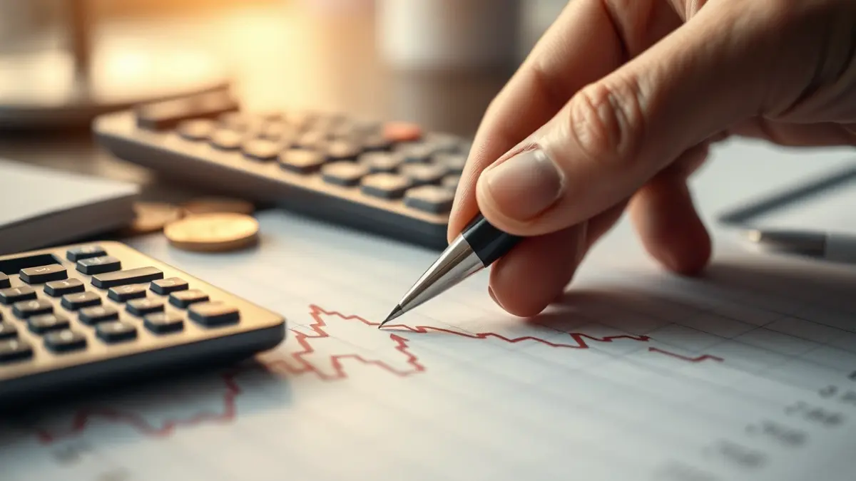 Imaxe xenérica de datos económicos e gráficos que reflicten o descenso do desemprego.