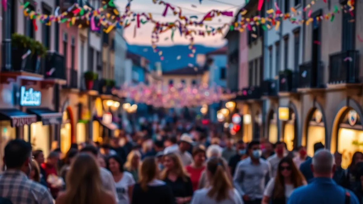 Imagen genérica de una plaza animada durante una fiesta local.